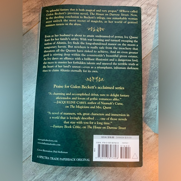 The Magicians and Mrs Quent set of three Galen Beckett books hard cover soft cov - Picture 7 of 8